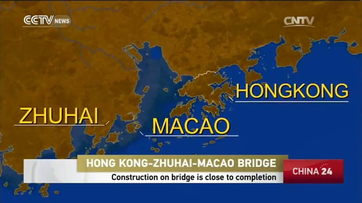 hong kong Macau Köprüsü harita