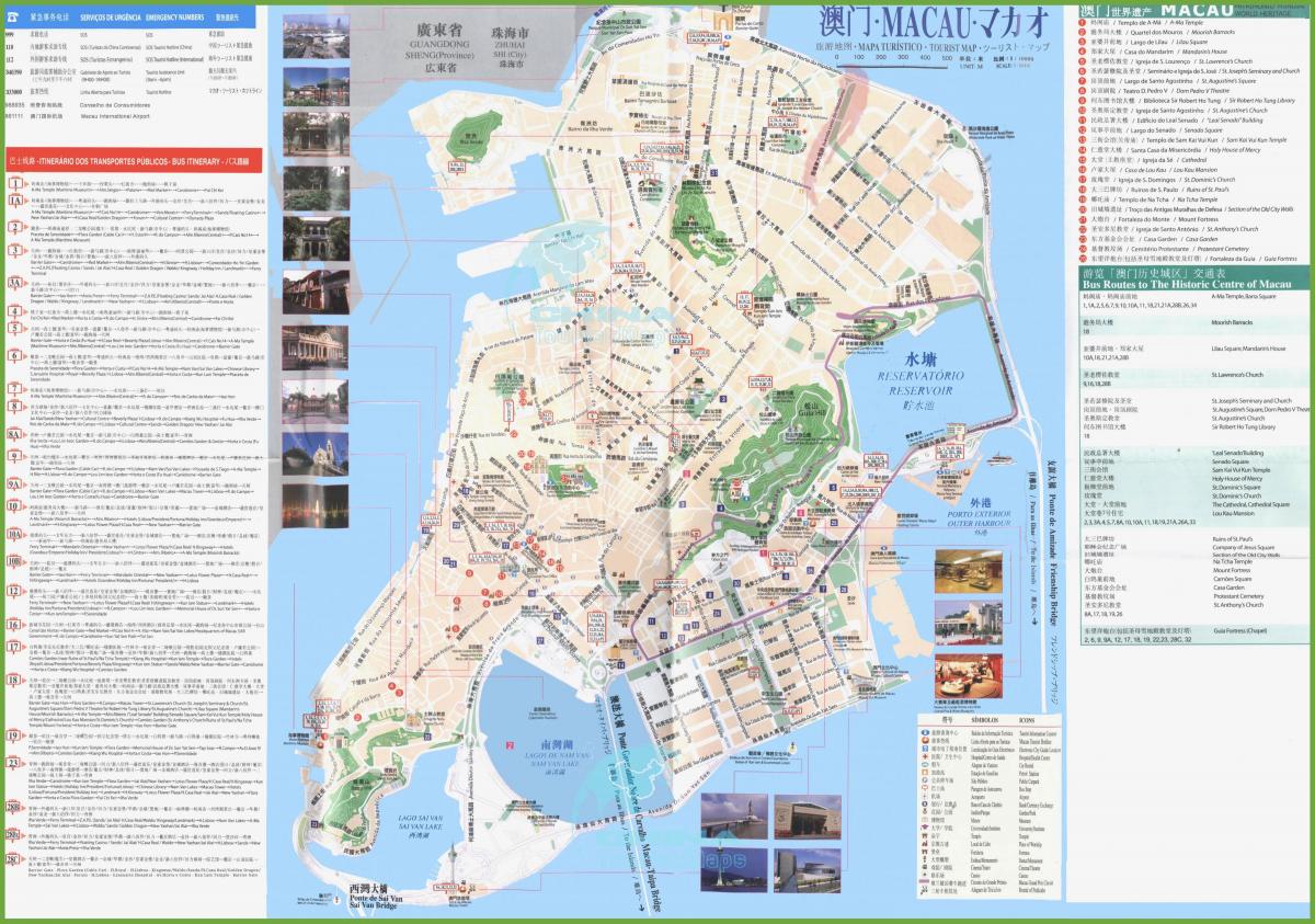 Macau otobüs güzergahı haritası