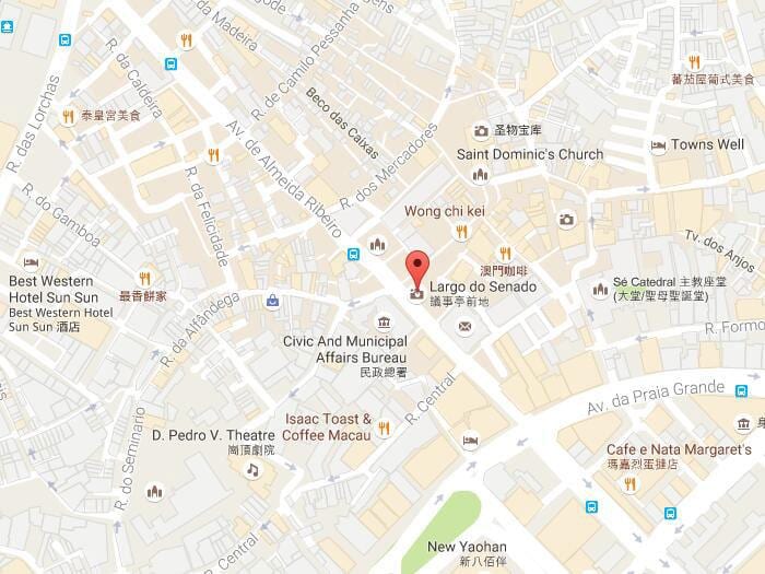 Senato Meydanı haritası Macau