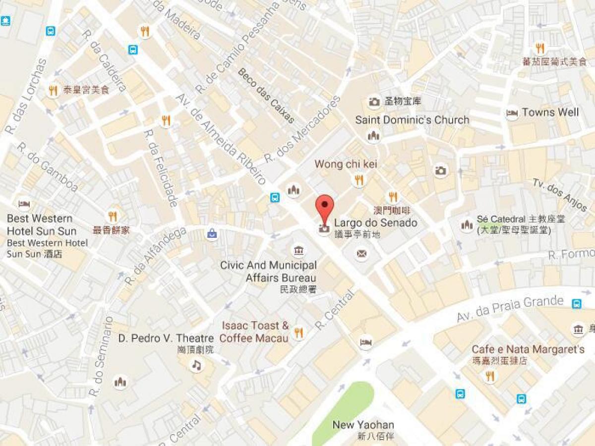 Senato Meydanı haritası Macau