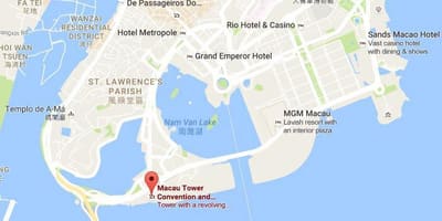 Macau Kulesi haritası 